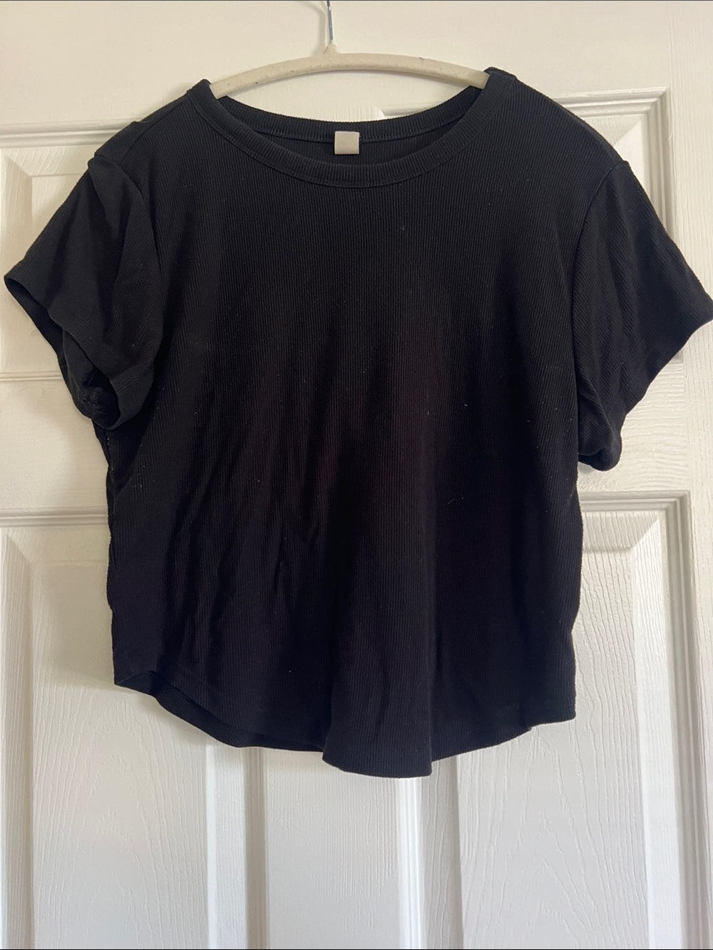 Old Navy Black Ribbed Short-Sleeve Tee